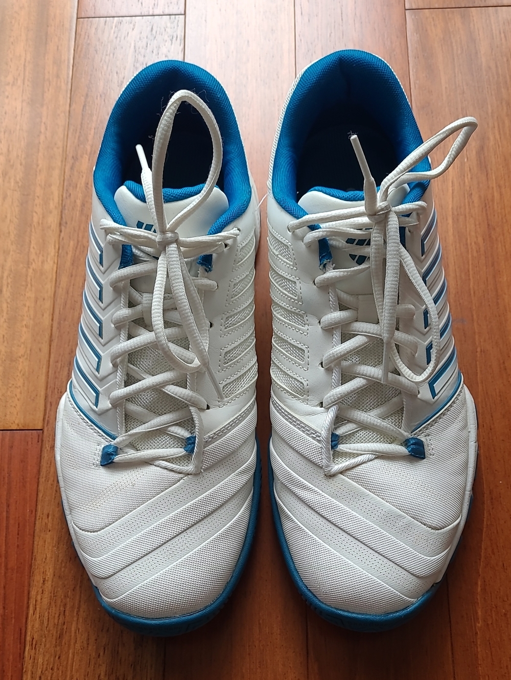 K-Swiss White and Blue Men's Tennis Sneakers